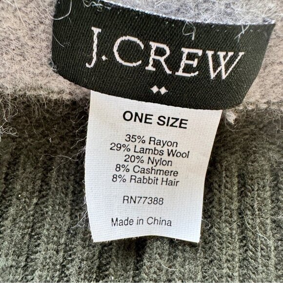 J. Crew Scarf Striped Rectangle Long Warm Cashmere Rabbit Wool Blend Men's OS - Picture 2 of 5